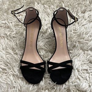 COPY - STUART WEITZMAN. Lynette Suede Stiletto Sandals. Size 8.